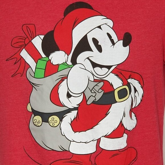 Disney Santa Mickey Mouse Christmas‎ Holiday Graphic T-Shirt M 38/40 - Picture 2 of 7